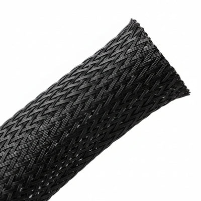 HellermannTyton 170-03209 Braided Sleeving, Expandable, .125" Dia, PA66 Monofilament, Black, 225 ft/reel