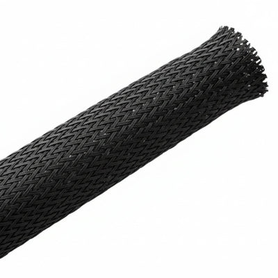 HellermannTyton 170-03210 Braided Sleeving, Expandable, .62" Dia, PA66 Monofilament, Black, 100 ft/reel