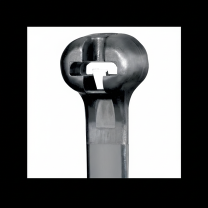 Panduit 12” 50lb. Black Heat Stabilized Dome-Top Barb Ty Cable Ties 1000/bag Part # BT3S-M30