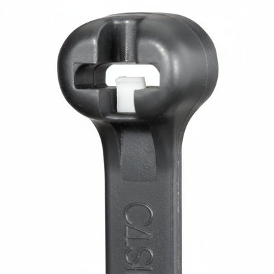 Panduit 4" 18lb UV Black  Weather Resistant Dome-Top Barb Ty Cable Ties 1000/bag Part #BT1M-M0