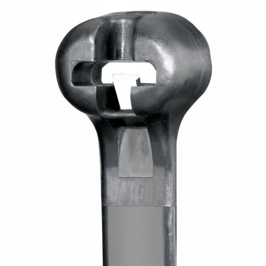 Panduit 8" 18lb UV Black Weather Resistant Dome-Top Barb Ty Cable Ties 1000/bag Part #BT2M-M0