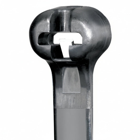 Panduit 12" 50lb UV Black Weather Resistant Dome-Top Barb Ty Cable Ties 1000/bag Part #BT3S-M0