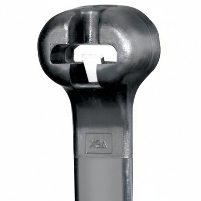 Panduit 11" 40lb UV Black Weather Resistant Dome-Top Barb Ty Cable Ties 100/bag Part #BT3I-C0