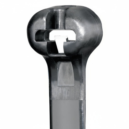 Panduit 11" 40lb UV Black Weather Resistant Dome-Top Barb Ty Cable Ties 1000/bag Part #BT3I-M0