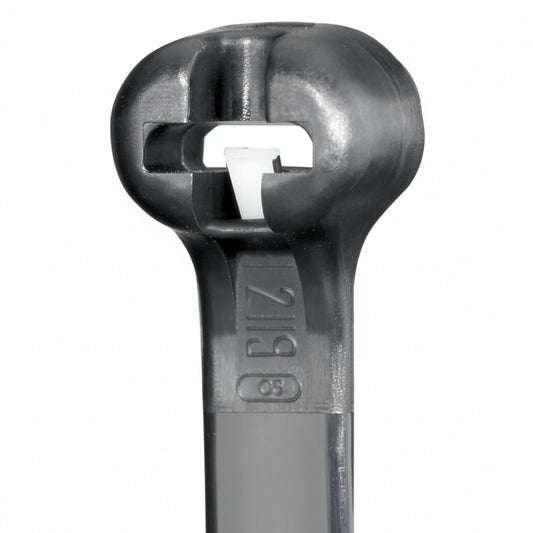 Panduit 28" 120lb Black UV Weather Resistant  Dome-Top Barb Ty Cable Ties 50/bag, Part #BT8LH-L0