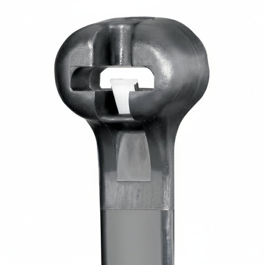 Panduit 8 50lb UV Black Weather Resistant Dome-Top Barb Ty Cable Ties 100/bag Part #BT2S-C0