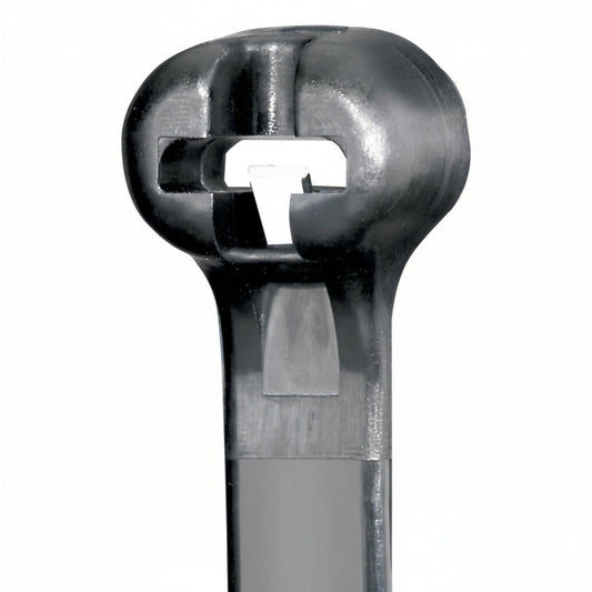 Panduit 8 40lb UV Black Weather Resistant Dome-Top Barb Ty Cable Ties 1000/bag Part #BT2I-M0