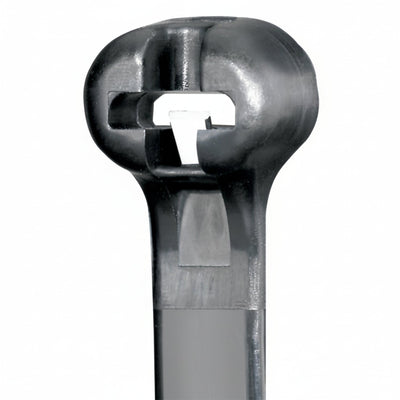 Panduit 14" 18lb UV Black Weather Resistant Dome-Top Barb Ty Cable Ties 100/bag Part #BT4M-C0