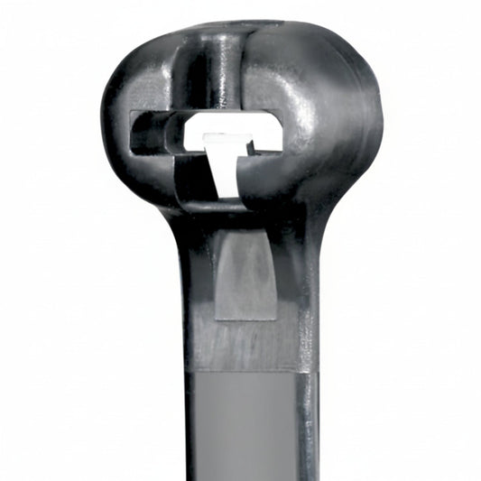 Panduit 8" 40lb UV Black Weather Resistant Dome-Top Barb Ty Cable Ties 100/bag Part #BT2I-C0