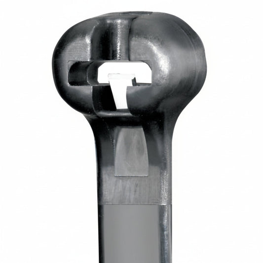 Panduit 24" 120lb Black UV Weather Resistant Dome-Top Barb Ty Cable Ties 50/bag, Part # BT7LH-L0