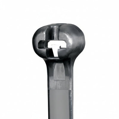 Panduit 18" 120lb Black UV Weather Resistant Dome-Top Barb Ty Cable Ties 50/bag, Part #BT5LH-L0