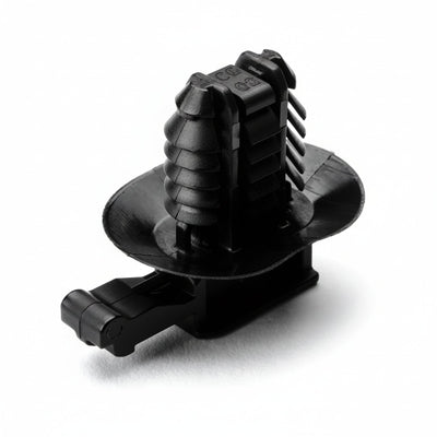 HellermannTyton 151-01286 Connector Clip w/Oval Fir Tree, 0.51 - 6.75 mm Panel Thickness, Hole Dia. 6.2–13.0mm, PA66HIRHS, Black, 4000/ctn