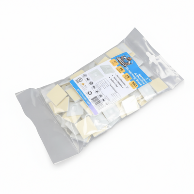 1" Natural 4-Way Adhesive Cable Mounts 100/bag