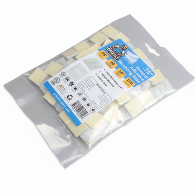 .75" Natural 4-Way Adhesive Cable Mounts 100/bag