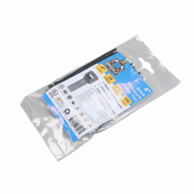 4" 18lb BlackUV Cable Tie 100/bag