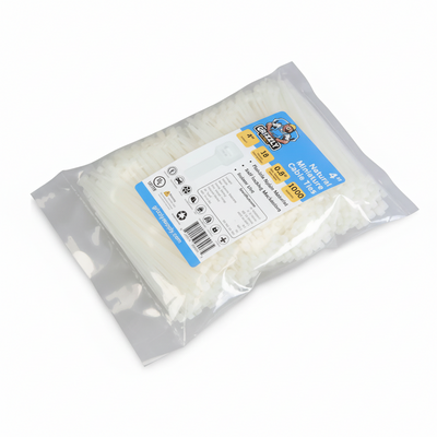 4" 18lb Natural Cable Tie 1000/bag