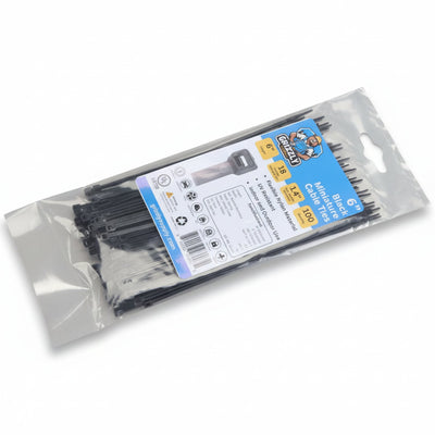 6" 18lb BlackUV Cable Tie 100/bag