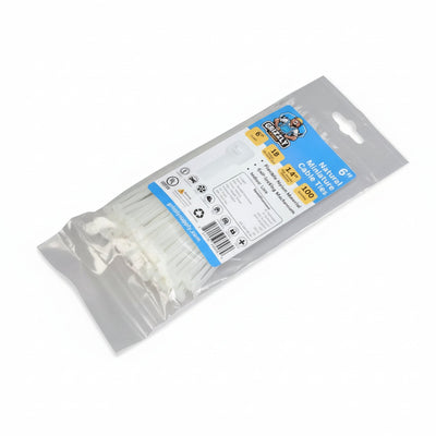 6" 18lb Natural Cable Tie 100/bag