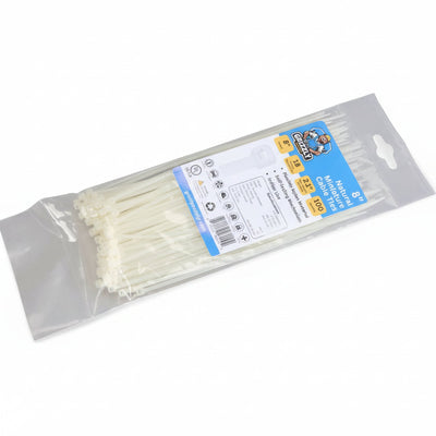 8" 18lb Natural Cable Tie 100/bag
