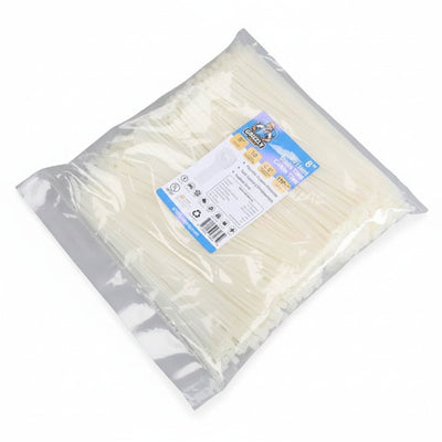 8" 18lb Natural Cable Tie 1000/bag