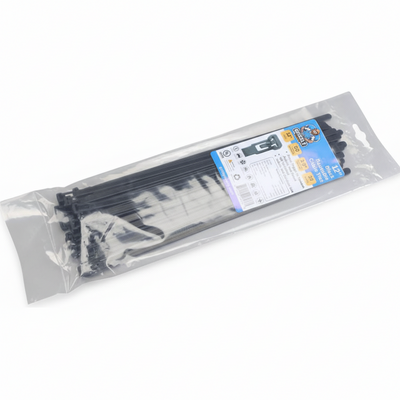 12" 50lb BlackUV Releasable Cable Tie 25/bag