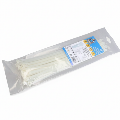 12" 50lb Natural Releasable Cable Tie 25/bag