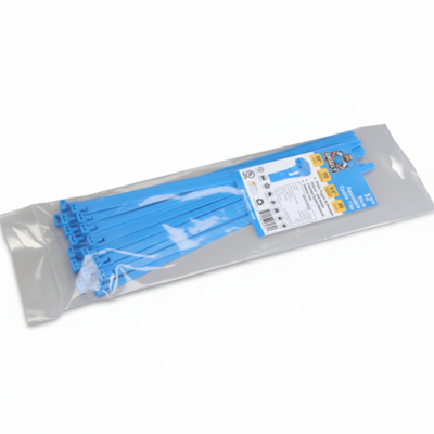 12" 50lb Blue Releasable Cable Tie 25/bag