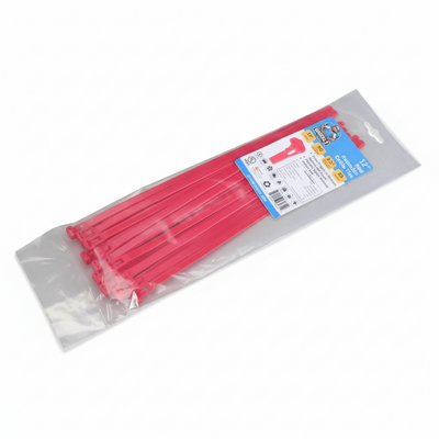12" 50lb Red Releasable Cable Tie 25/bag