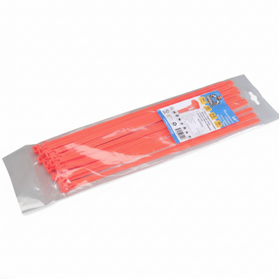 14" 50lb Flo Orange Releasable Cable Tie 25/bag