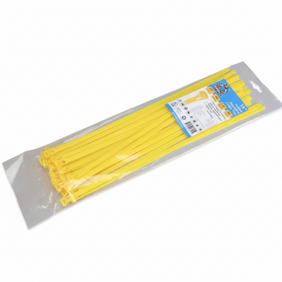 14" 50lb Yellow Releasable Cable Tie 25/bag