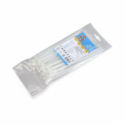 8" 50lb Natural Releasable Cable Tie 25/bag