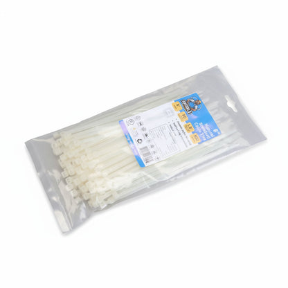 8" 50lb Natural Cable Tie 100/bag