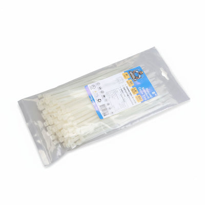 8" 50lb Natural Cable Tie 100/bag