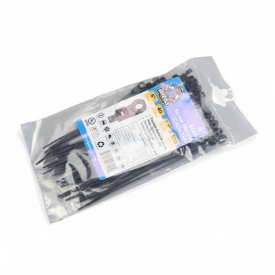 6" 40lb BlackUV Screw Mount Cable Tie 100/bag