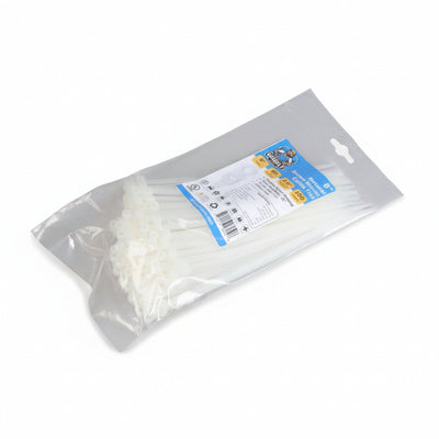 8" 50lb Natural Screw Mount Cable Tie 100/bag