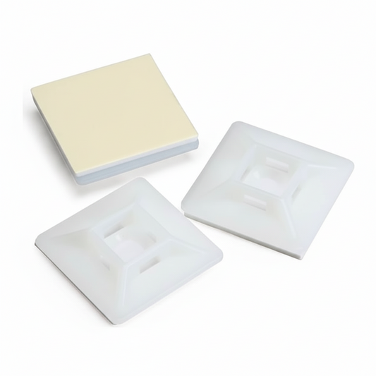 1" Natural 4-Way Adhesive Cable Mounts 25/bag