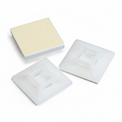 1" Natural 4-Way Adhesive Cable Mounts 25/bag