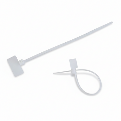 4" 18lb Marker ID Flag Cable Tie Natural 100/bag