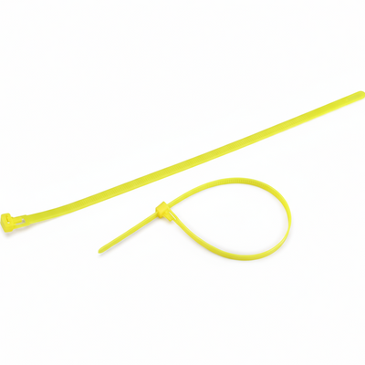12" 50lb Flo Yellow Releasable Cable Tie 25/bag
