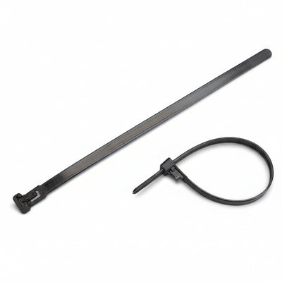 8" 50lb BlackUV Releasable Cable Tie 100/bag