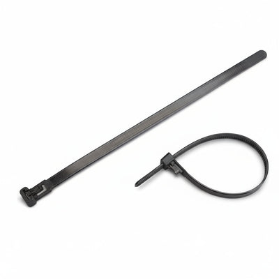 8" 50lb BlackUV Releasable Cable Tie 25/bag
