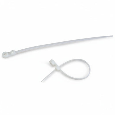 6" 40lb Natural Screw Mount Cable Tie 100/bag