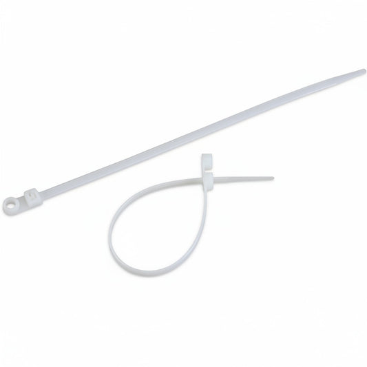 8" 50lb Natural Screw Mount Cable Tie 100/bag