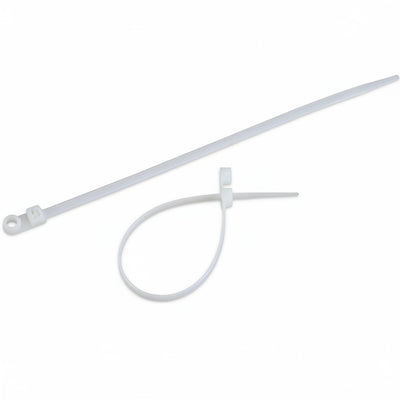 8" 50lb Natural Screw Mount Cable Tie 100/bag