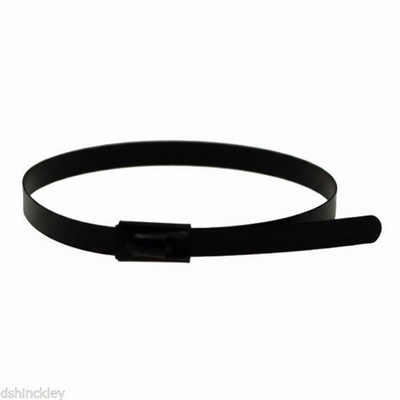 14" 300lb - Black Polyester Coated 316 Stainless Steel Cable Ties Part #SSPCoated14-HD 100/bag
