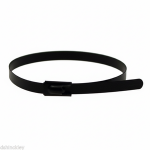10" 300lb - Black Polyester Coated 316 Stainless Steel Cable Ties Part #SSPCoated10-HD 100/bag