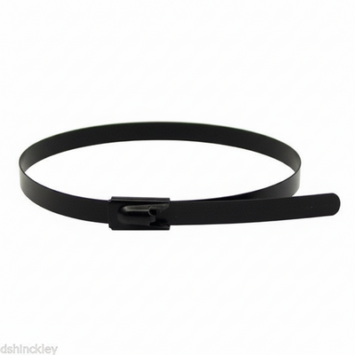 20" 150lb - Black Polyester Coated 316 Stainless Steel Cable Ties Part #SSPCoated20-LD 100/bag