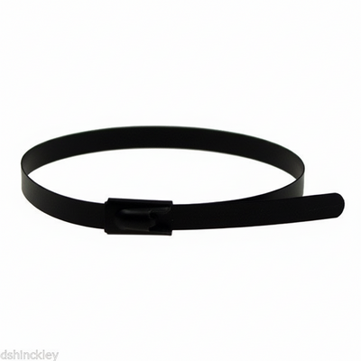 14" 150lb - Black Polyester Coated 316 Stainless Steel Cable Ties Part #SSPCoated14-LD 100/bag