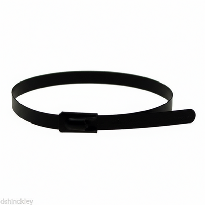 12" 150lb - Black Polyester Coated 316 Stainless Steel Cable Ties Part #SSPCoated12-LD 100/bag