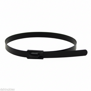 10" 150lb - Black Polyester Coated 316 Stainless Steel Cable Ties Part #SSPCoated10-LD 100/bag